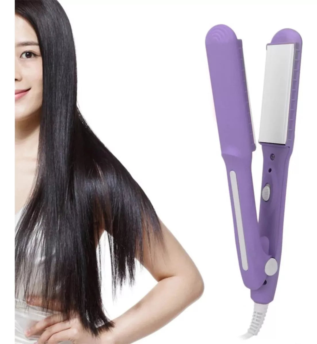 Planchita Para Cabello Plancha Pelo Mujer Alisadora Violeta