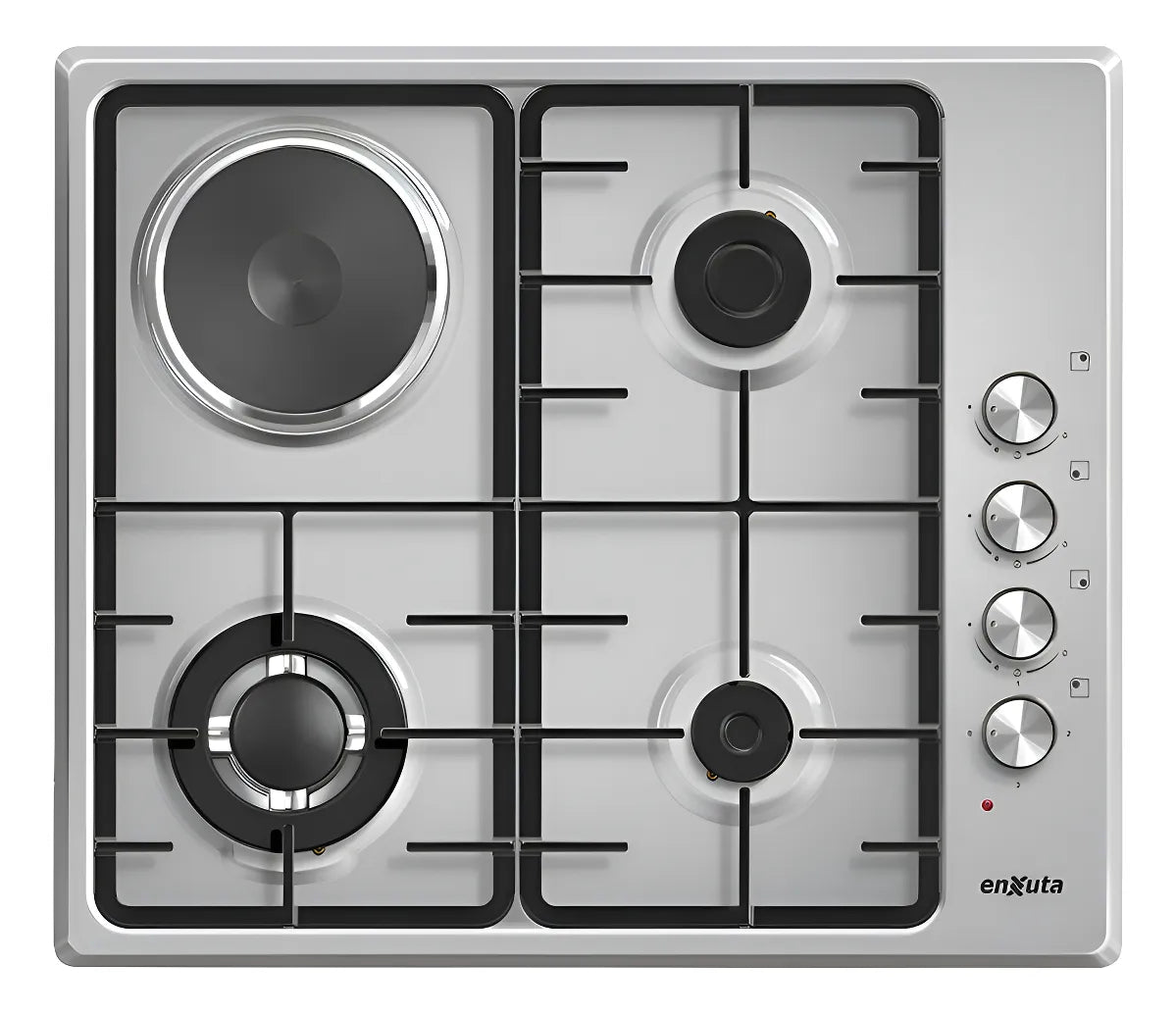 Anafe De Empotrar Enxuta 60 Cm 3 Hornallas 1 Disco Plateado