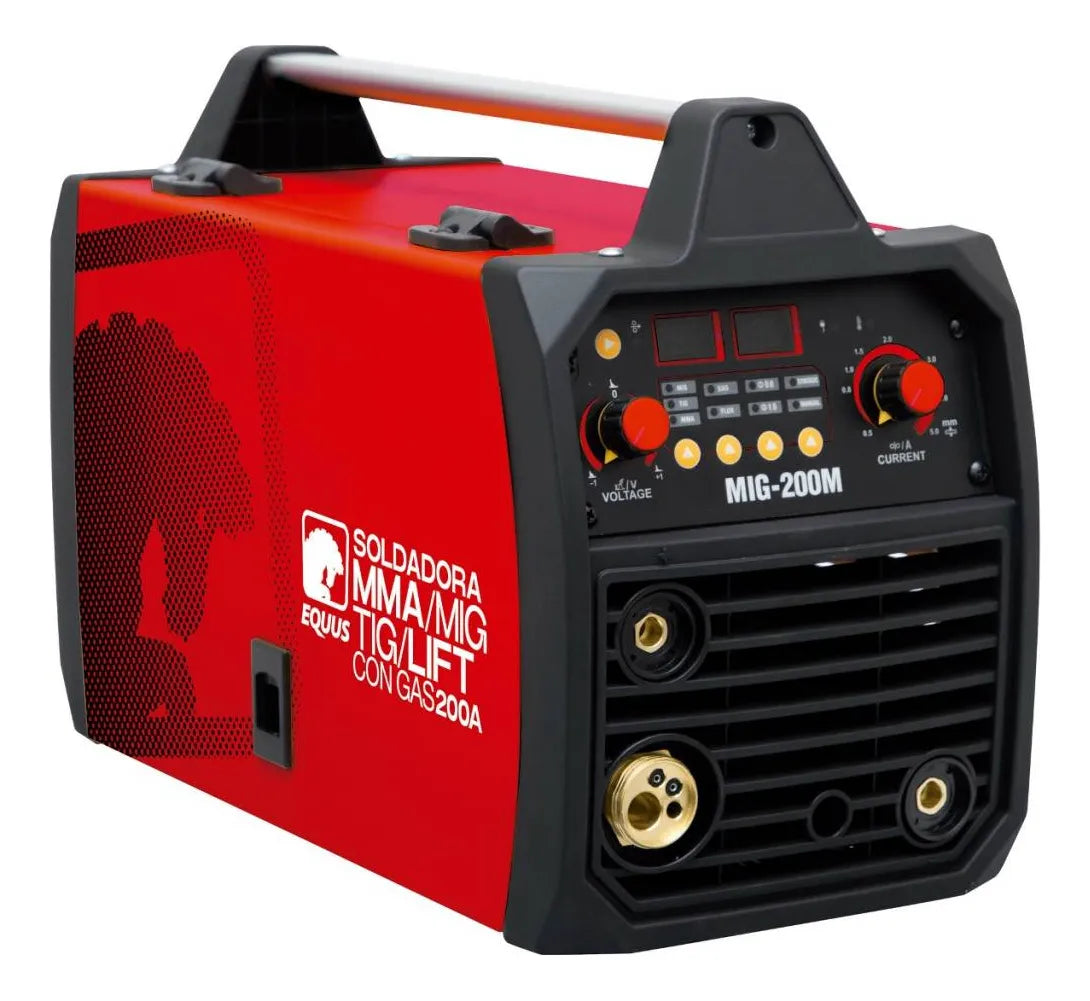 Soldadora Digital Igbt 4 En 1 Flux/gas Mig/mma/ Tig Lift 200 Rojo