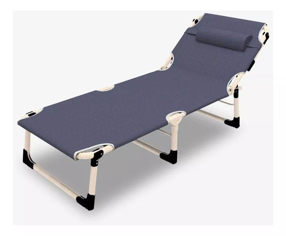 Catre Plegable De Ca¤o Color Gris Lh-3991