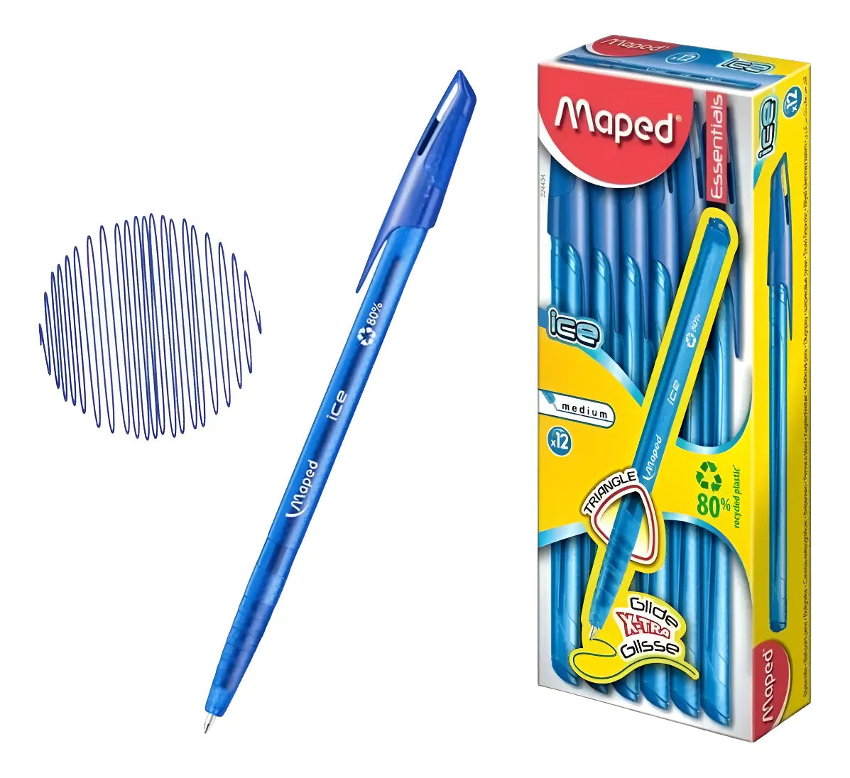 Lapicera Maped Ice 1,0mm En Caja X12 Unidades Boligrafos