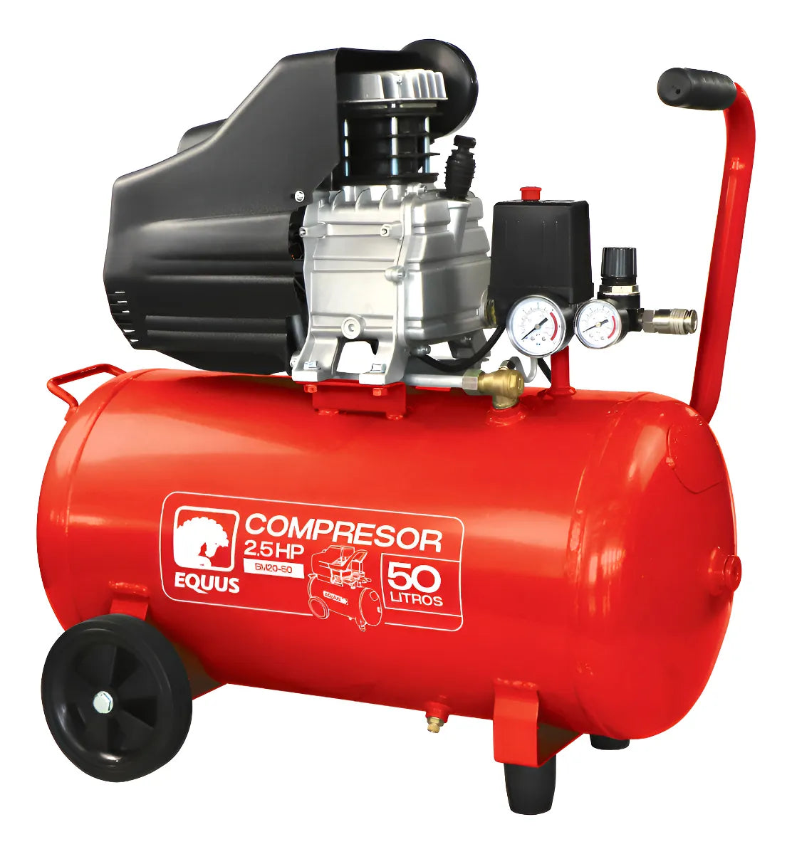 Compresor 2.5hp 50 Lts Equus Rojo
