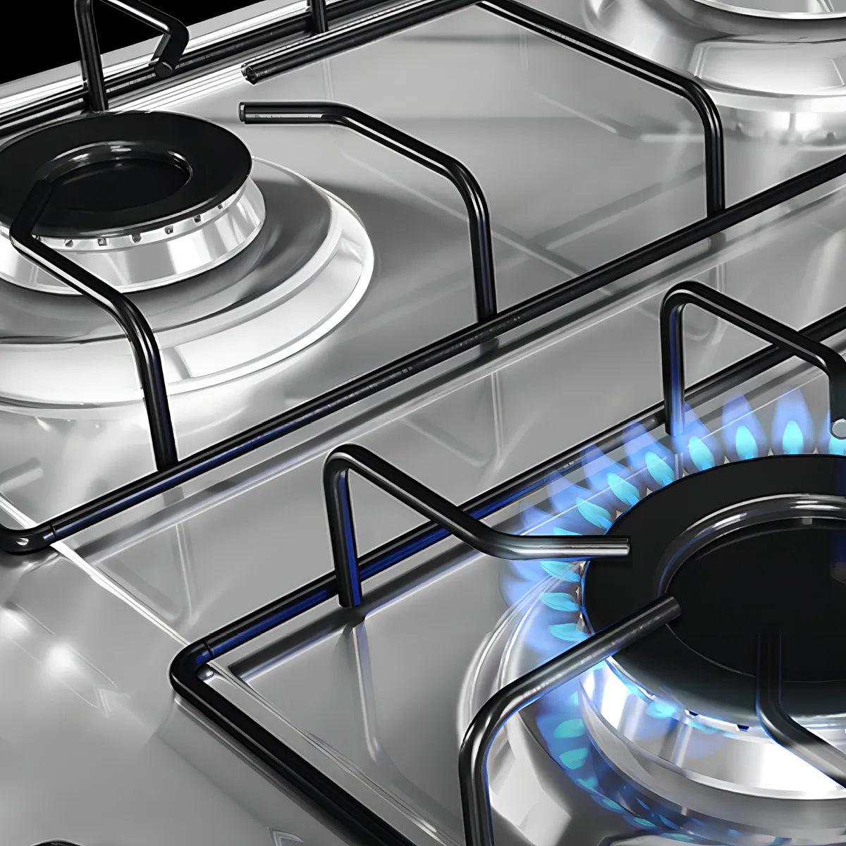 Cocina Supergas 4 Hornallas Titanio Con Termocupla Y Grill Gris