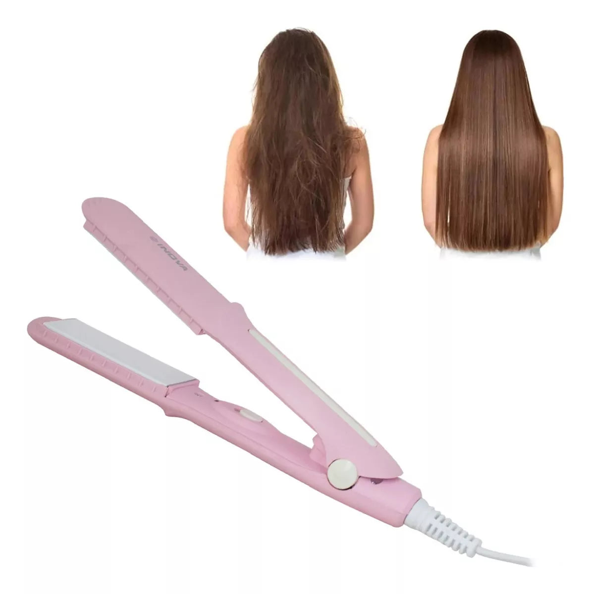 Planchita Para Cabello Plancha Pelo Mujer Alisadora Rosa