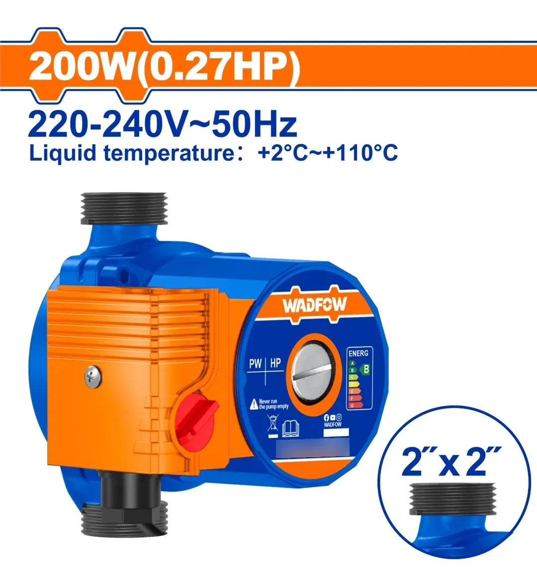 Bomba Elevador Presión 200w 125l/min 10m Wadfow Wwpbc200