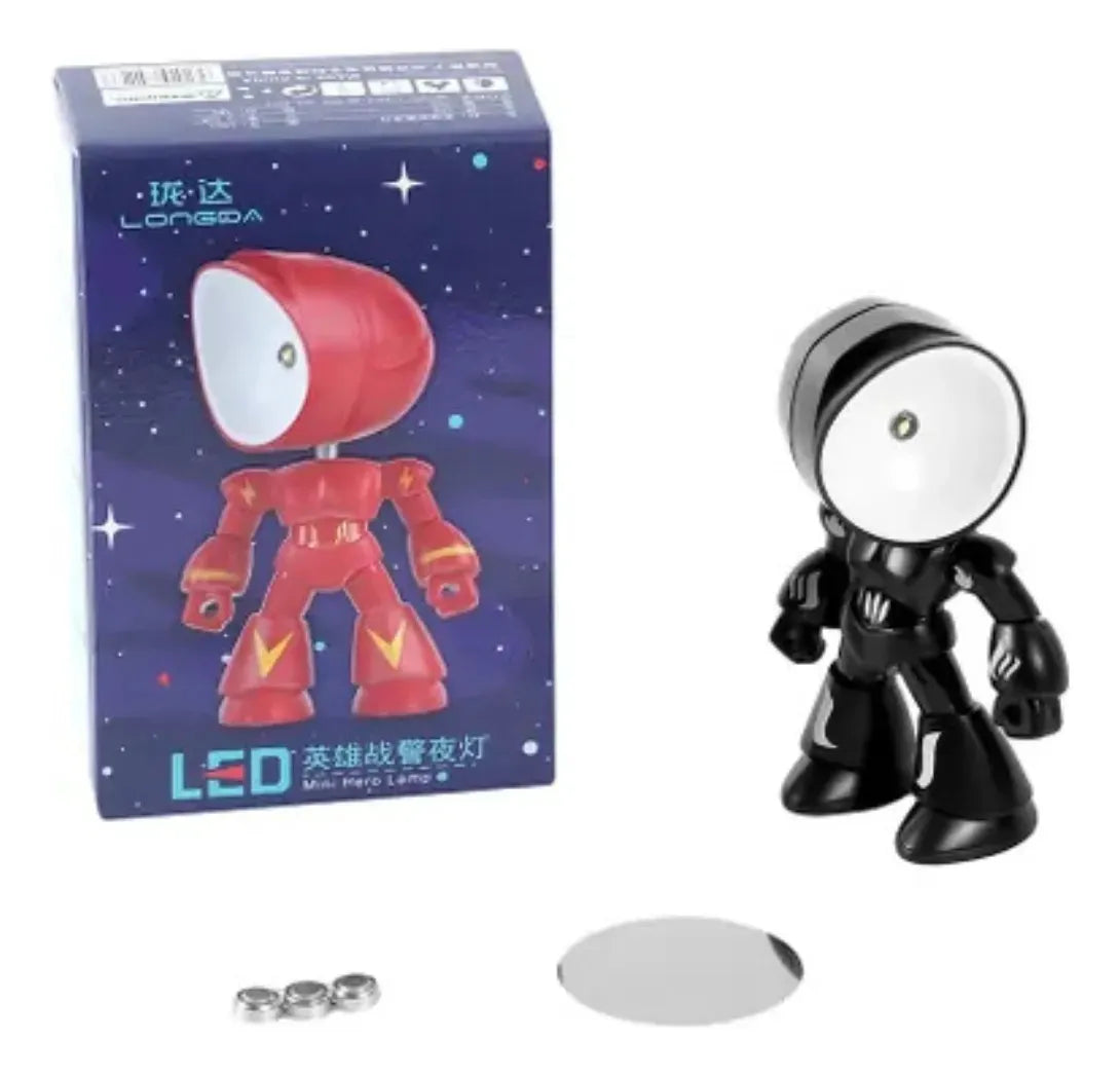Lámpara Portátil Led Diseño Robot Veladora Escritorio