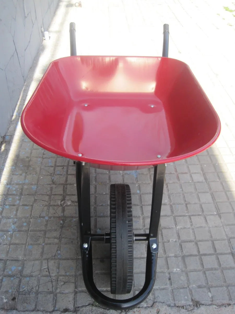 Carretilla Equus 75l Reforzada Rueda Solida 150 Kg Rojo