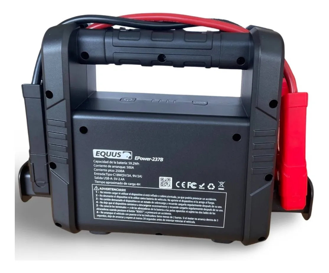 Arrancador Multifunción Portátil 16000mah Equus Epower-237b