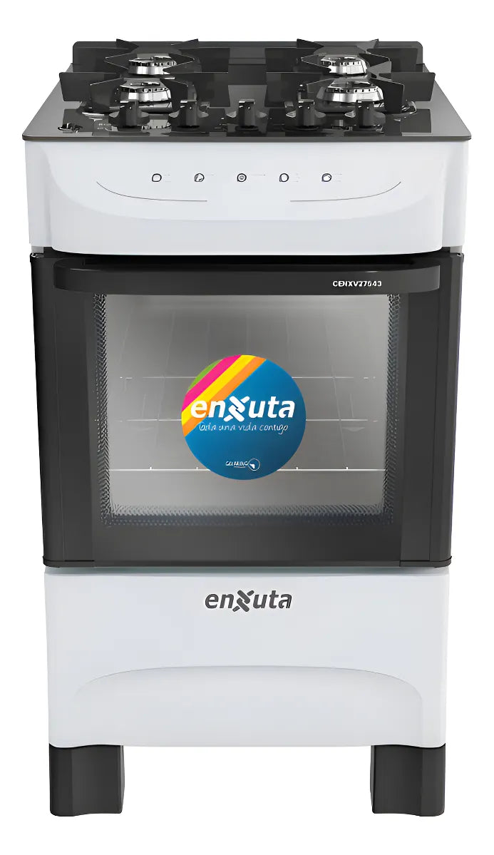 Cocina Supergas 4 Hornallas Blanca, Mesada De Vidrio Y Termo - Blanco