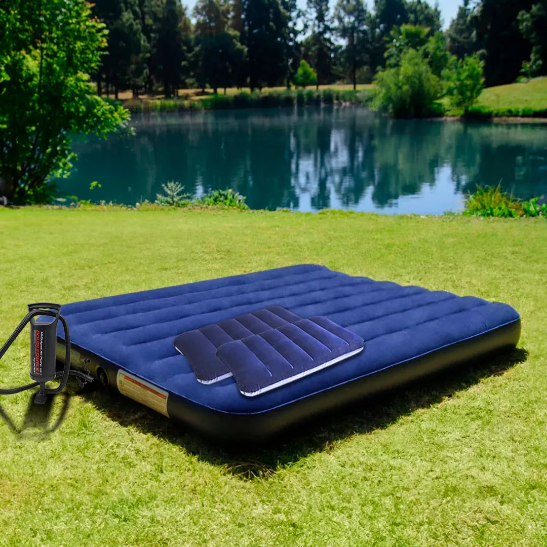 Colchon Inflable 2plaza +inflador+almohada Lh-3251