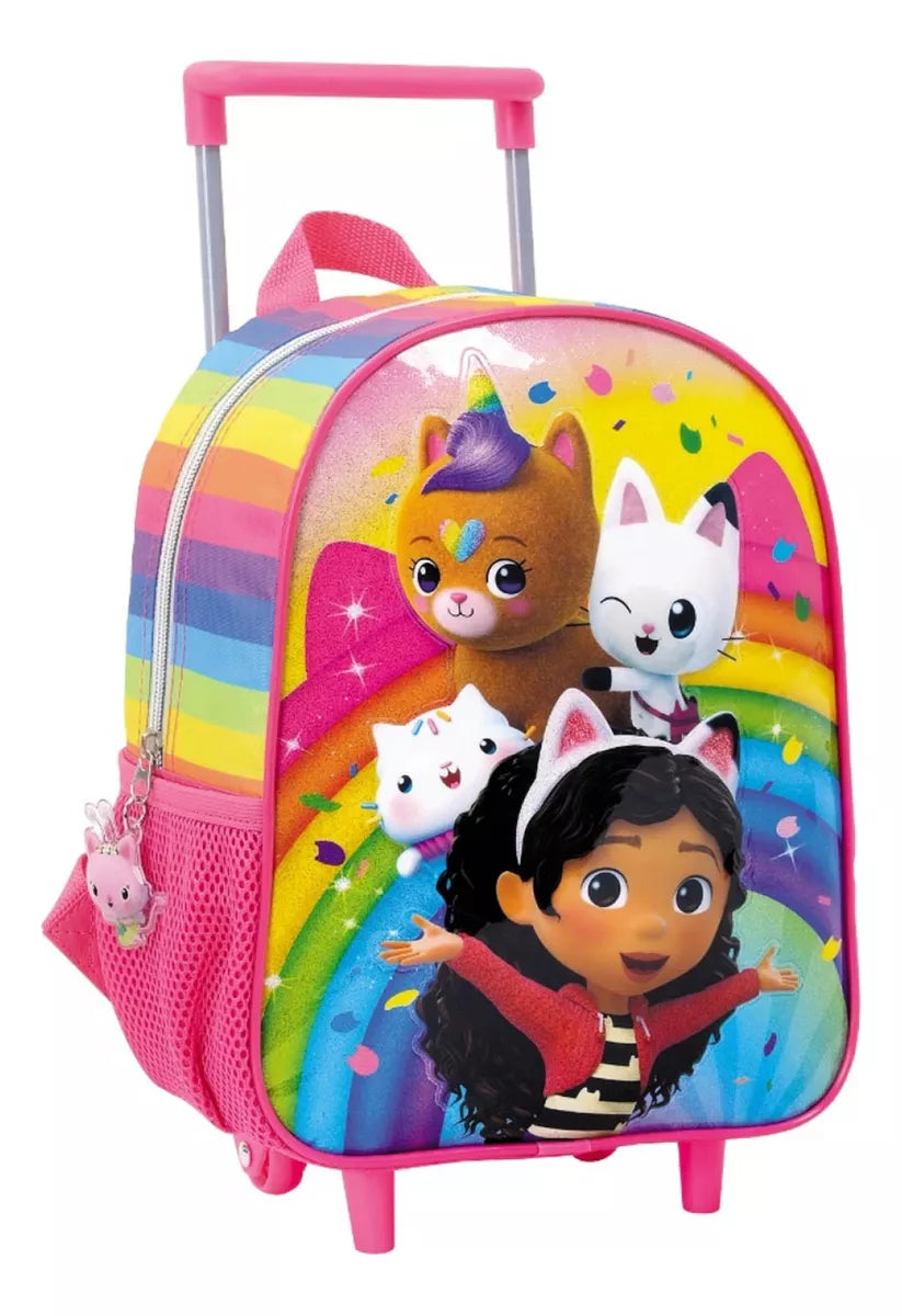 Mochila Escolar Gabby Dollhouse Infantil Con Carro