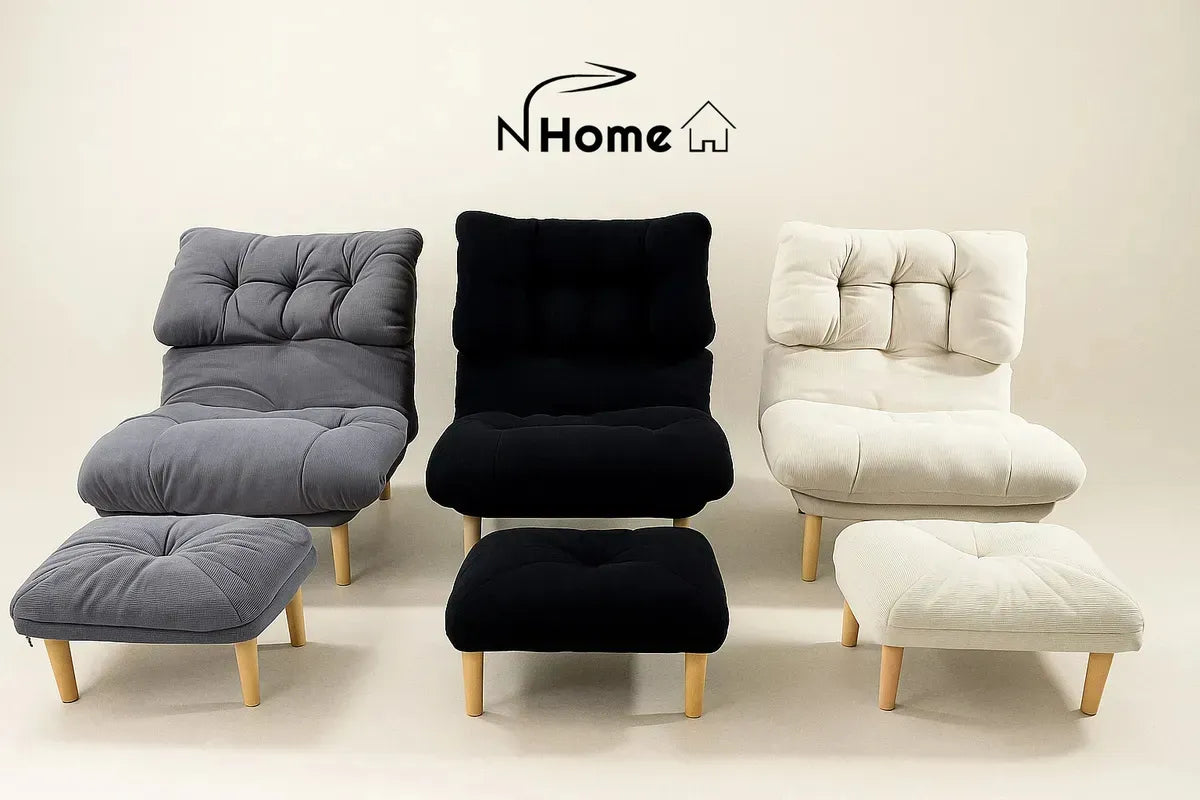 Sillon De Un Cuerpo Reclinable Con Puff Apoyapies