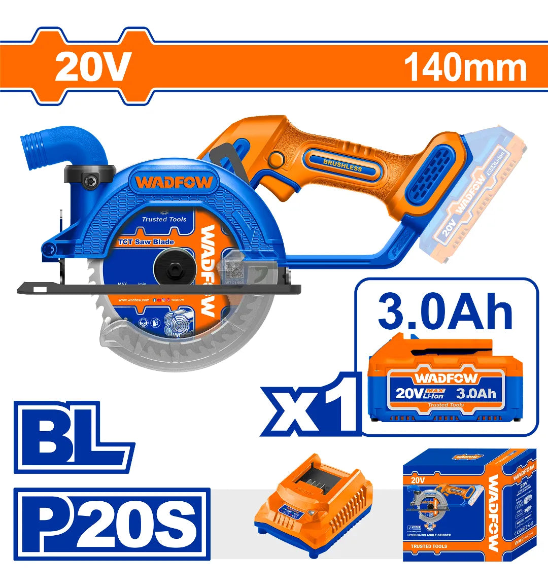 Sierra Circular P20s 140mm C Bat 3.0ah Carg Wadfow Wlwp5631