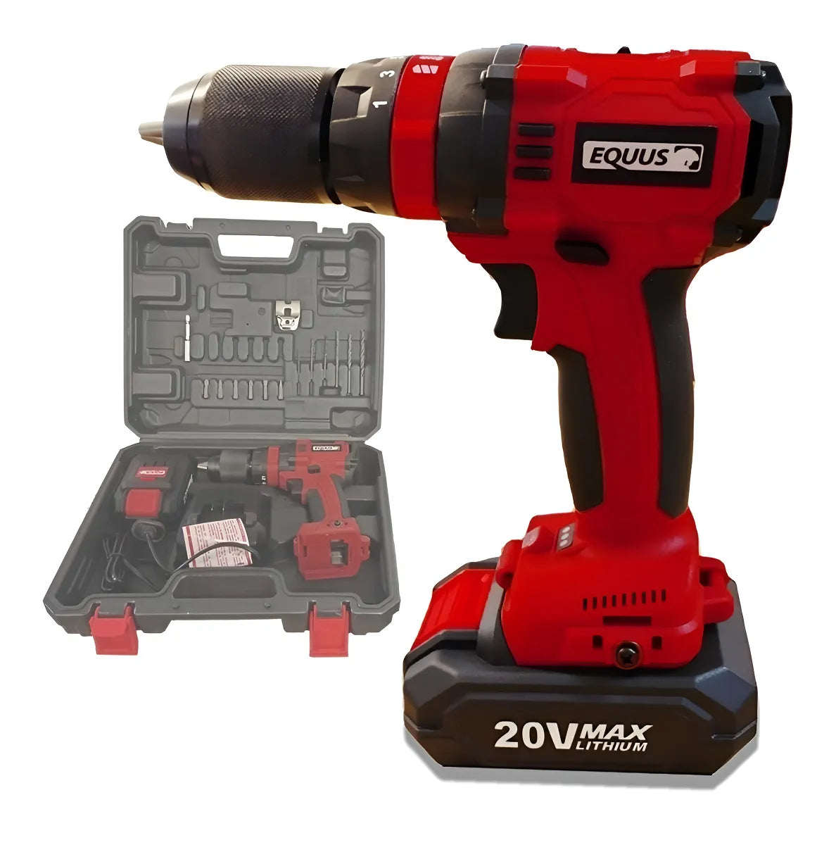 Taladro Atornillador Inalambrico Equus Brushless 20v 16805st Rojo