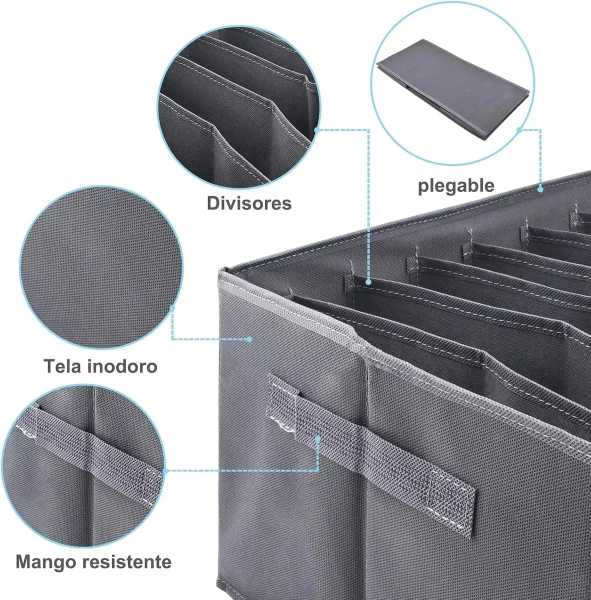 Caja Organizadora Ropa 9 Espacios Plegable Apilable Armario