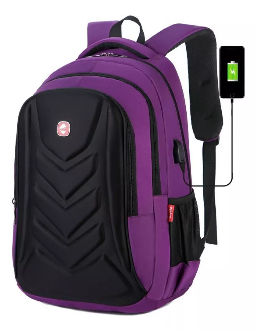 Mochila Violeta Urbana Con Usb