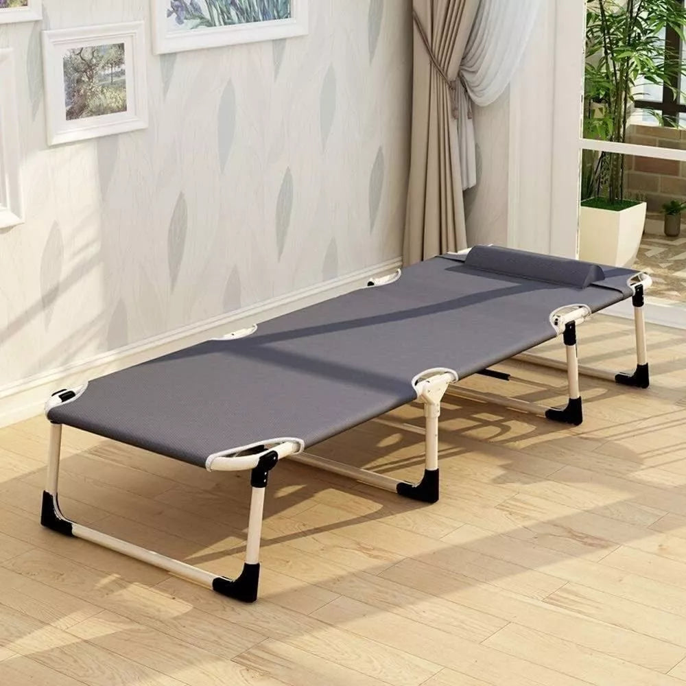 Catre Plegable De Ca¤o Color Gris Lh-3991