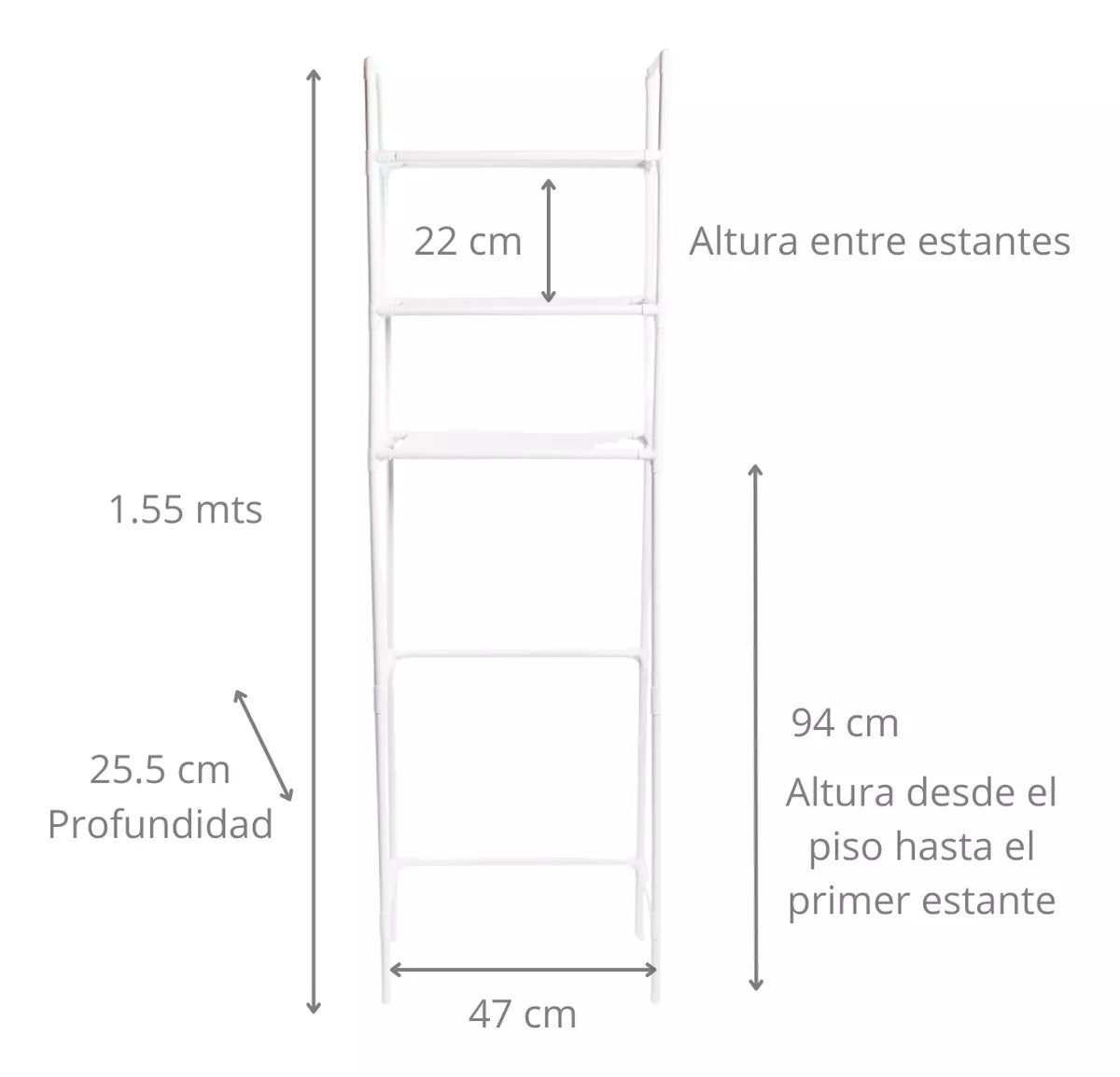 Mueble Organizador De Baño Lavadora Rack 3 Niveles