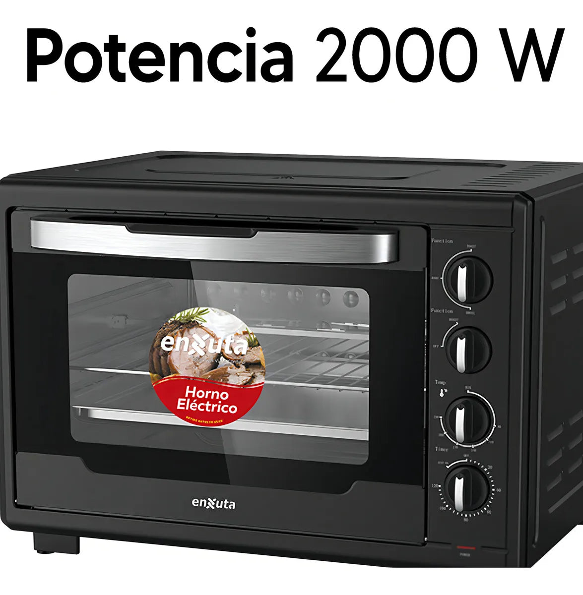 Horno Electrico Enxuta 55lts 2000w Con Accesorios - Negro