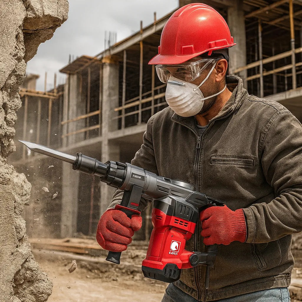 Martillo Demoledor Equus 35mm 1600w Profesional Color Rojo