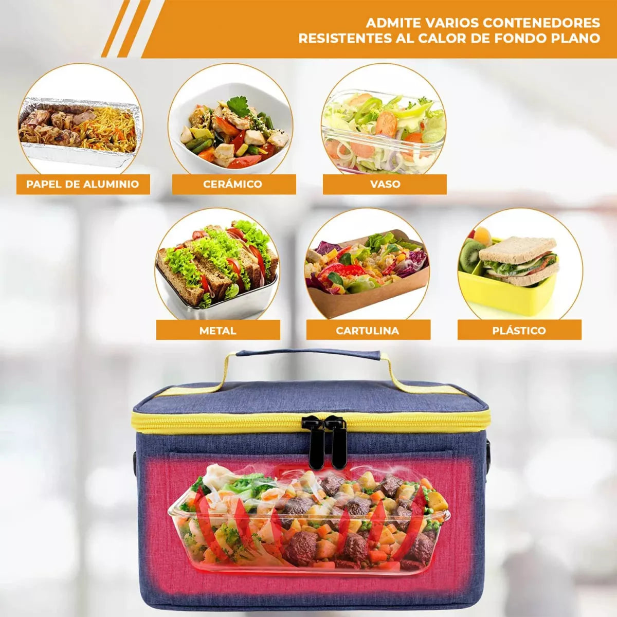 Set De Lunchera Vianda 2pisos Tupper+ Botella 600ml