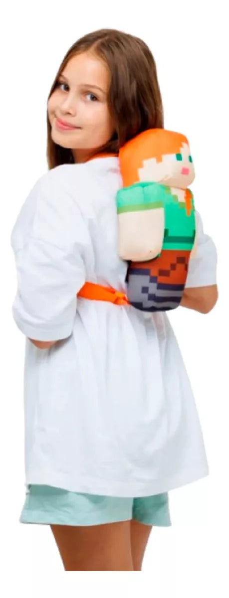 Mochila Minecraft Peluche Porta Objetos Personajes