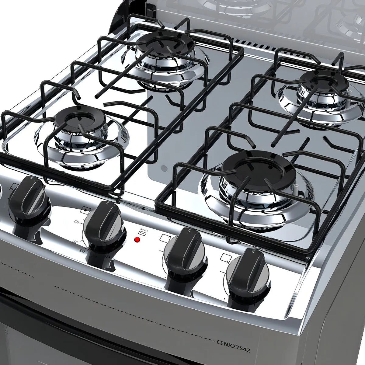 Cocina Supergas 4 Hornallas Titanio Con Termocupla Y Grill Gris