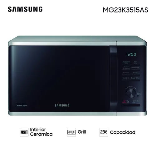 Microondas Samsung Con Grill 800w 23l 6 Niv. Eco Mode