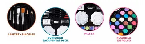 Set Valija Celeste Met lica Arte Escolar Did ctico 145 Pcs