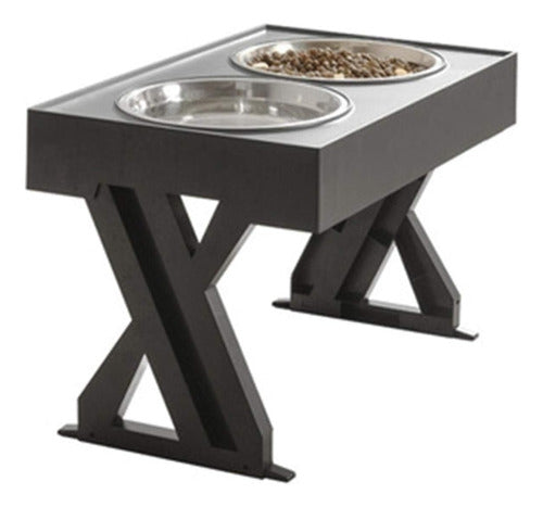 Comedero Plato Acero Perro Gato Elevado Regulable 3 Niveles