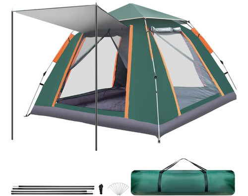 Carpa 3-4 Personas Automática Viaje Prueba De Lluvia Viento