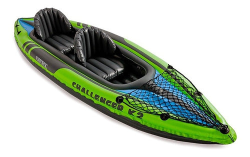 Kayak Inflable Intex  Inflador Y Remos Aluminio 2 Personas