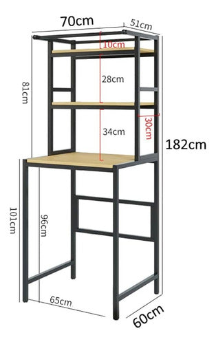 Estanteria Organizador Mueble Lavarropas  Baño Resistente