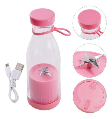 Botella Licuadora 350ml Juguera Portátil Recargable Usb