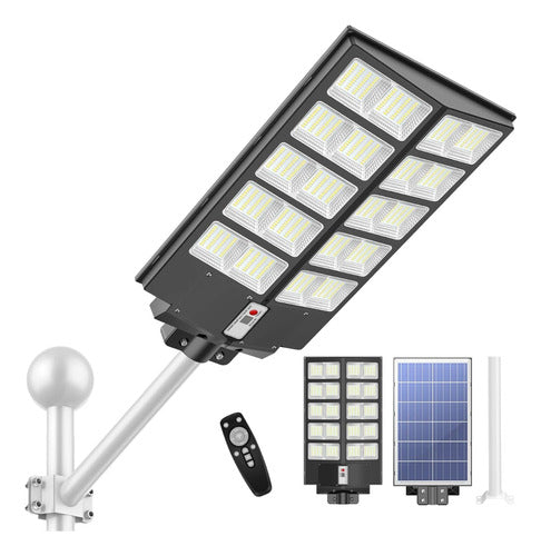 Foco Solar Led 400w Exterior C/ Sensor+control Y Brazo Metal