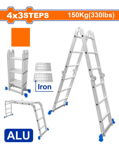 Escalera Andamio 12 Escalones Aluminio Wadfow Wld7h43