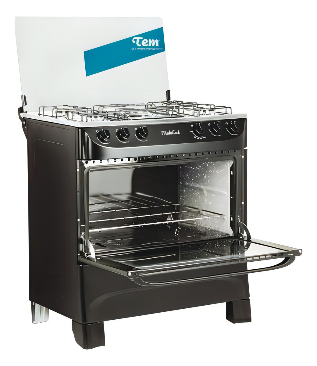Cocina Tem Mastercook Glp Color Negro Con Puerta Con Visor - Imagen 3