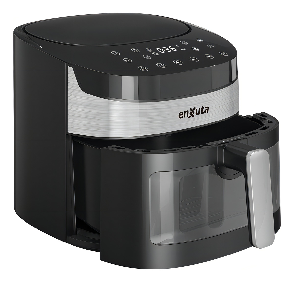 Freidora Sin Aceite Digital Enxuta 1800w 6.5l Con Visor Negro - Imagen 5
