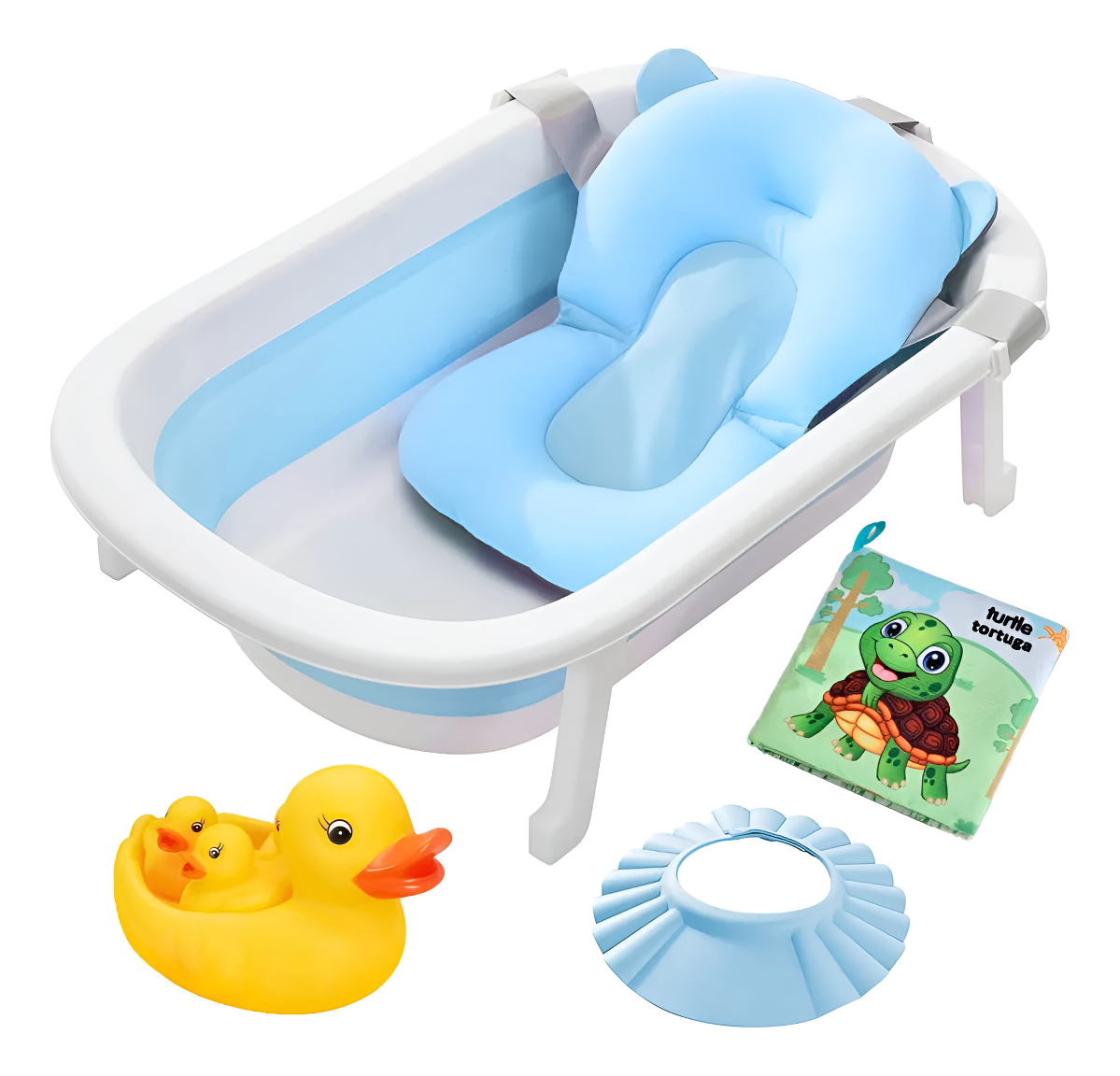 Bañito Bebé Plegable Con Colchon Baby Splash Y Accesorios
