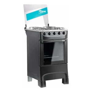 Cocina Tem Aniversario A Gas 4 Hornallas Color Negro