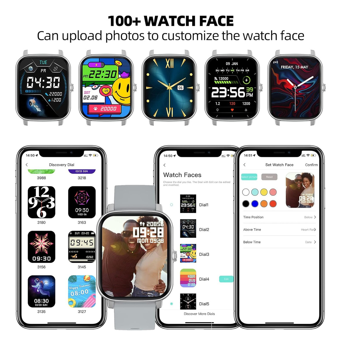 Smartwatch Tlc Mvefoit 1.7 Metal Resistente Al Agua - Imagen 33