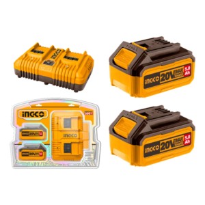 Set X 2 Baterias 20v 5amp + 1 Cargador Ingco