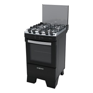 Cocina Enxuta Supergas 4 Hornallas Negra Con Horno Eléctrico