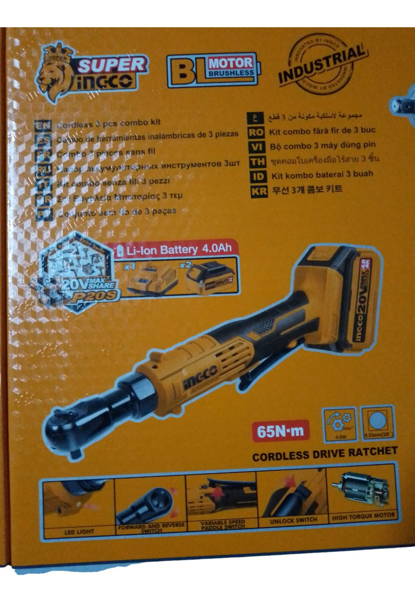 Combo Llave De Impacto 500nm A Bateria + Llave Crique Color Amarillo Frecuencia 50 60 - Imagen 6