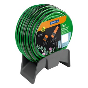 Manguera P/jardín 20m/1/2'' C/acop. Y Soporte Verde Y Negra