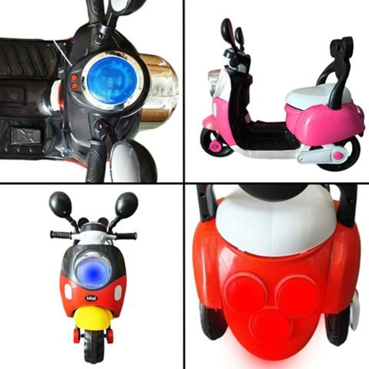 Moto Batería Recargable Orejas 3 Ruedas Luz Sonido - Imagen 3