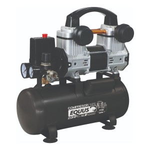 Compresor De Aire 10l Silencioso Sin Aceite Equus Negro