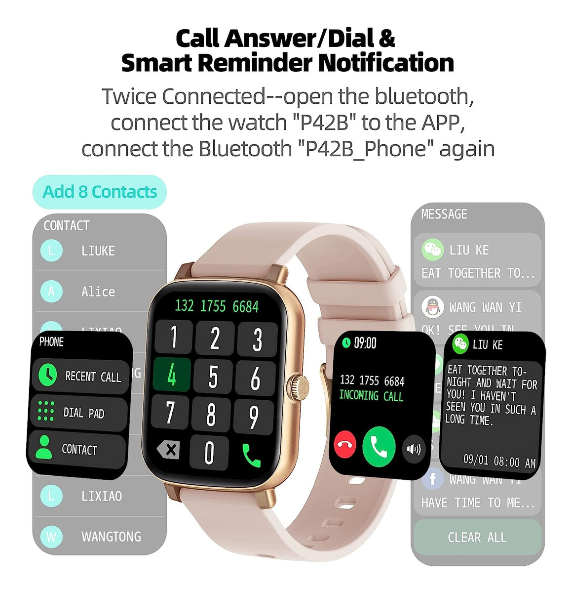 Smartwatch Tlc Mvefoit 1.7 Metal Resistente Al Agua - Imagen 4