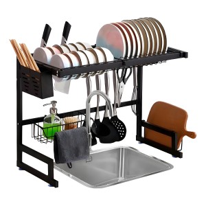Soul 2 Plantas 65cm Rack Organizador De Cocina Escurridor Negro