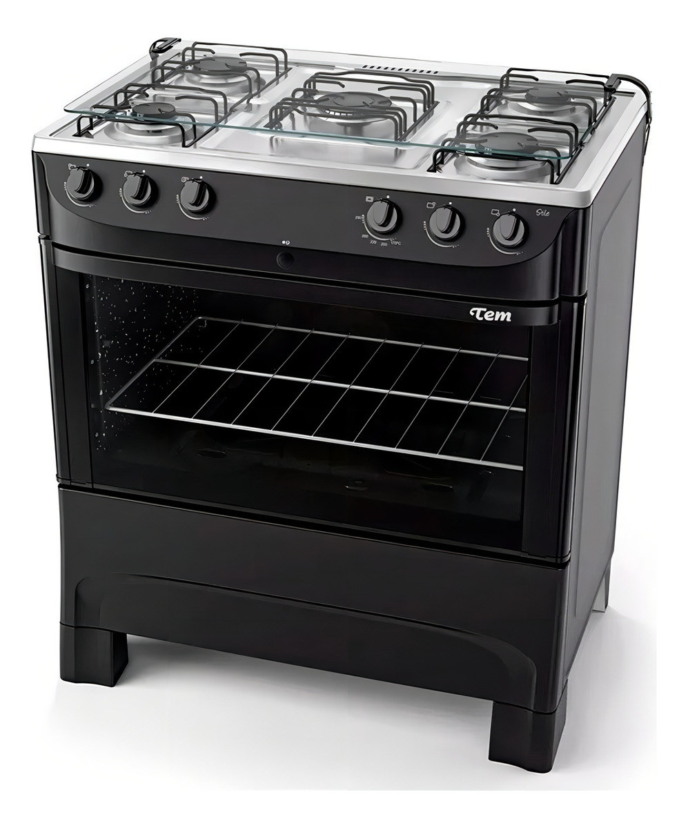 Cocina Tem Mastercook Glp Color Negro Con Puerta Con Visor